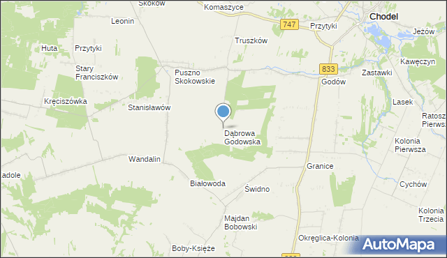 mapa Dąbrowa Godowska, Dąbrowa Godowska na mapie Targeo
